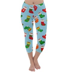 Christmas Socks Capri Winter Leggings  by SychEva