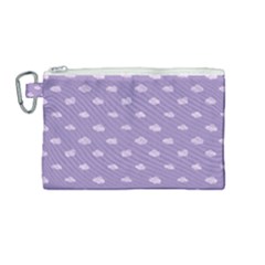 Pink Clouds On Purple Background Canvas Cosmetic Bag (medium) by SychEva