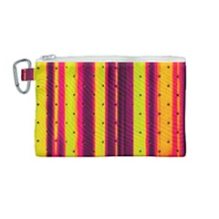 Warped Stripy Dots Canvas Cosmetic Bag (medium) by essentialimage365