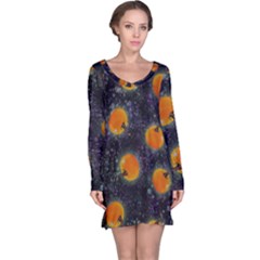 Space Pumpkins Long Sleeve Nightdress by SychEva