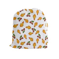 Oak Leaves And Acorns Drawstring Pouch (xl) by SychEva