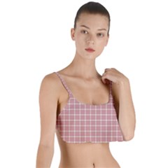 Abstrait Carreaux Rose/blanc Layered Top Bikini Top  by kcreatif