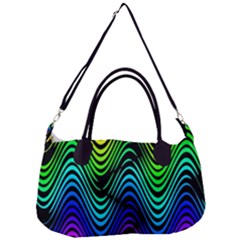 Abstract Rainbow Curves Pattern Removal Strap Handbag by Casemiro