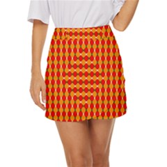 Illusion Blocks Pattern Mini Front Wrap Skirt by Sparkle