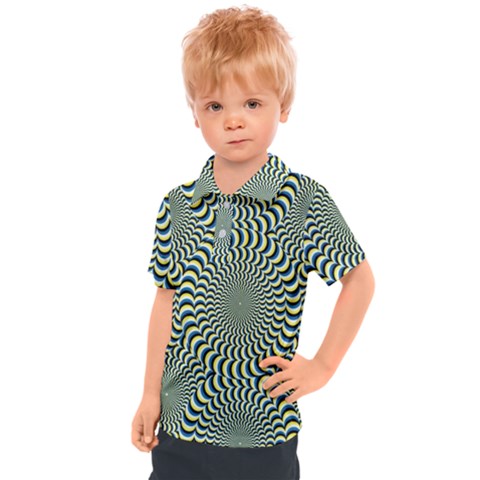 Illusion Waves Pattern Kids  Polo Tee by Sparkle