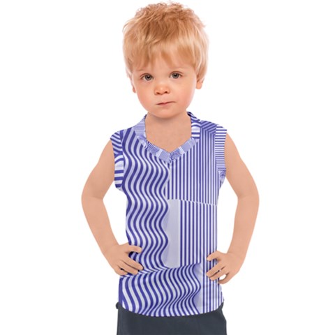 Illusion Waves Pattern Kids  Sport Tank Top by Sparkle