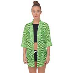 Illusion Waves Pattern Open Front Chiffon Kimono by Sparkle