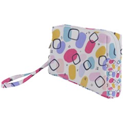 Abstract Multicolored Shapes Wristlet Pouch Bag (small) by SychEva