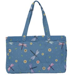 Cute Dragonflies In Spring Canvas Work Bag by SychEva