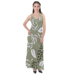 Folk Flowers Print Floral Pattern Ethnic Art Sleeveless Velour Maxi Dress by Eskimos