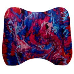 Painted Feathers Velour Head Support Cushion by kaleidomarblingart