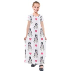 Little Husky With Hearts Kids  Short Sleeve Maxi Dress by SychEva