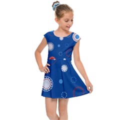 Christmas Pattern Tree Design Kids  Cap Sleeve Dress by Sapixe