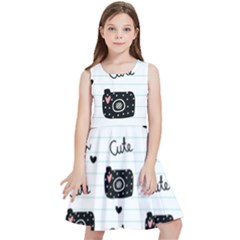 Cute Cameras Doodles Hand Drawn Kids  Skater Dress by Sapixe