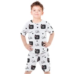 Cute Cameras Doodles Hand Drawn Kids  Tee And Shorts Set by Sapixe