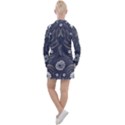 Folk flowers print Floral pattern Ethnic art Women s Long Sleeve Casual Dress View2