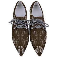 Folk Flowers Print Floral Pattern Ethnic Art Pointed Oxford Shoes by Eskimos