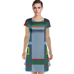 Abstract Pattern Geometric Backgrounds   Cap Sleeve Nightdress by Eskimos