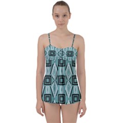 Abstract Geometric Design   Geometric Fantasy   Babydoll Tankini Set by Eskimos