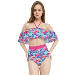 Flamingo Halter Flowy Bikini Set  by flowerland