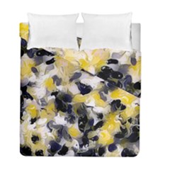 Black, Gray And Yellow Swirls  Duvet Cover Double Side (full/ Double Size) by Khoncepts