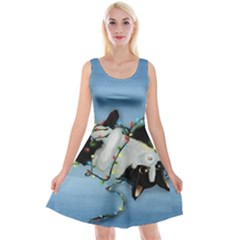 Christmas Cat Reversible Velvet Sleeveless Dress by Blueketchupshop