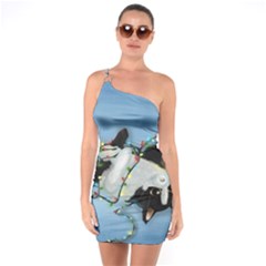 Christmas Cat One Soulder Bodycon Dress by Blueketchupshop