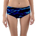 Blue Waves Abstract Series No8 Reversible Mid-Waist Bikini Bottoms View1