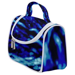 Blue Waves Abstract Series No8 Satchel Handbag by DimitriosArt