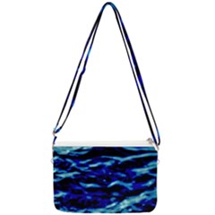 Blue Waves Abstract Series No8 Double Gusset Crossbody Bag by DimitriosArt