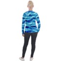 Blue Waves Abstract Series No4 Velvet Zip Up Jacket View2