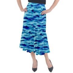 Blue Waves Abstract Series No4 Midi Mermaid Skirt by DimitriosArt