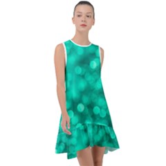 Light Reflections Abstract No9 Turquoise Frill Swing Dress by DimitriosArt