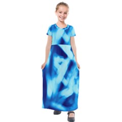 Blue Abstract 2 Kids  Short Sleeve Maxi Dress by DimitriosArt