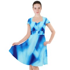 Blue Abstract 2 Cap Sleeve Midi Dress by DimitriosArt