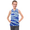 Blue Waves Abstract Series No10 Kids  Sleeveless Hoodie View1