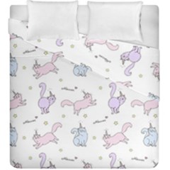 Unicorn Cats Pattern 2 Duvet Cover Double Side (king Size) by Littlebird