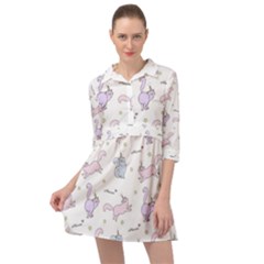 Unicorn Cats Pattern 2 Mini Skater Shirt Dress by Littlebird