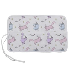 Unicorn Cats Pattern 2 Pen Storage Case (l) by Littlebird