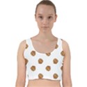 Pine cones White Velvet Racer Back Crop Top View1