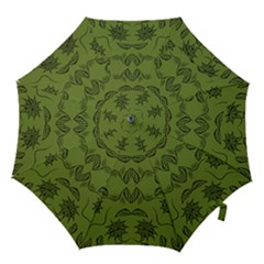 Floral Folk Damask Pattern Fantasy Flowers Floral Geometric Fantasy Hook Handle Umbrellas (small) by Eskimos