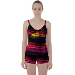 Gradient Tie Front Two Piece Tankini by Sparkle