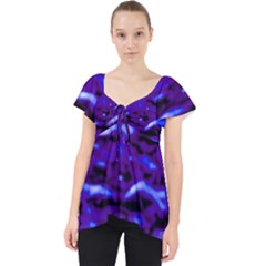 Purple  Waves Abstract Series No2 Lace Front Dolly Top by DimitriosArt