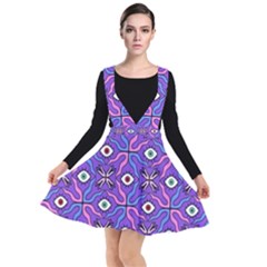 Abstract Illustration With Eyes Plunge Pinafore Dress by SychEva