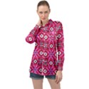 Abstract Illustration With Eyes Long Sleeve Satin Shirt View1