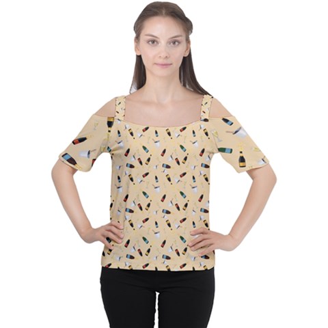 Festive Champagne Cutout Shoulder Tee by SychEva