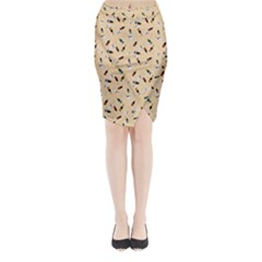 Festive Champagne Midi Wrap Pencil Skirt by SychEva