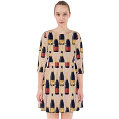 Champagne For The Holiday Smock Dress by SychEva