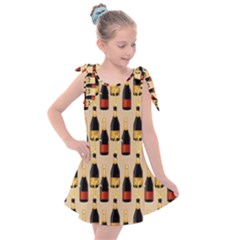 Champagne For The Holiday Kids  Tie Up Tunic Dress by SychEva