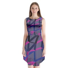 3d Lovely Geo Lines Sleeveless Chiffon Dress   by Uniqued